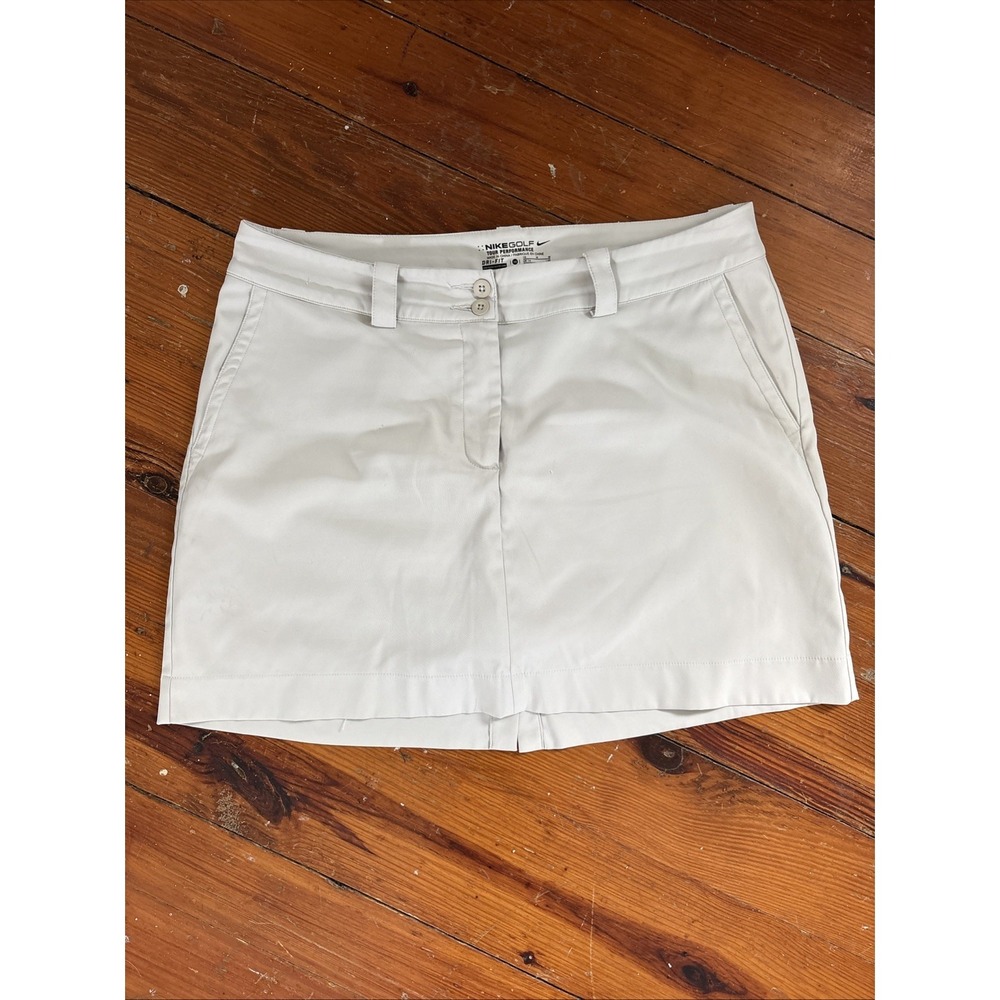 Nike Golf Skort‎ Tour Performance Size 10 Cream White Golf Short Skirt Skort